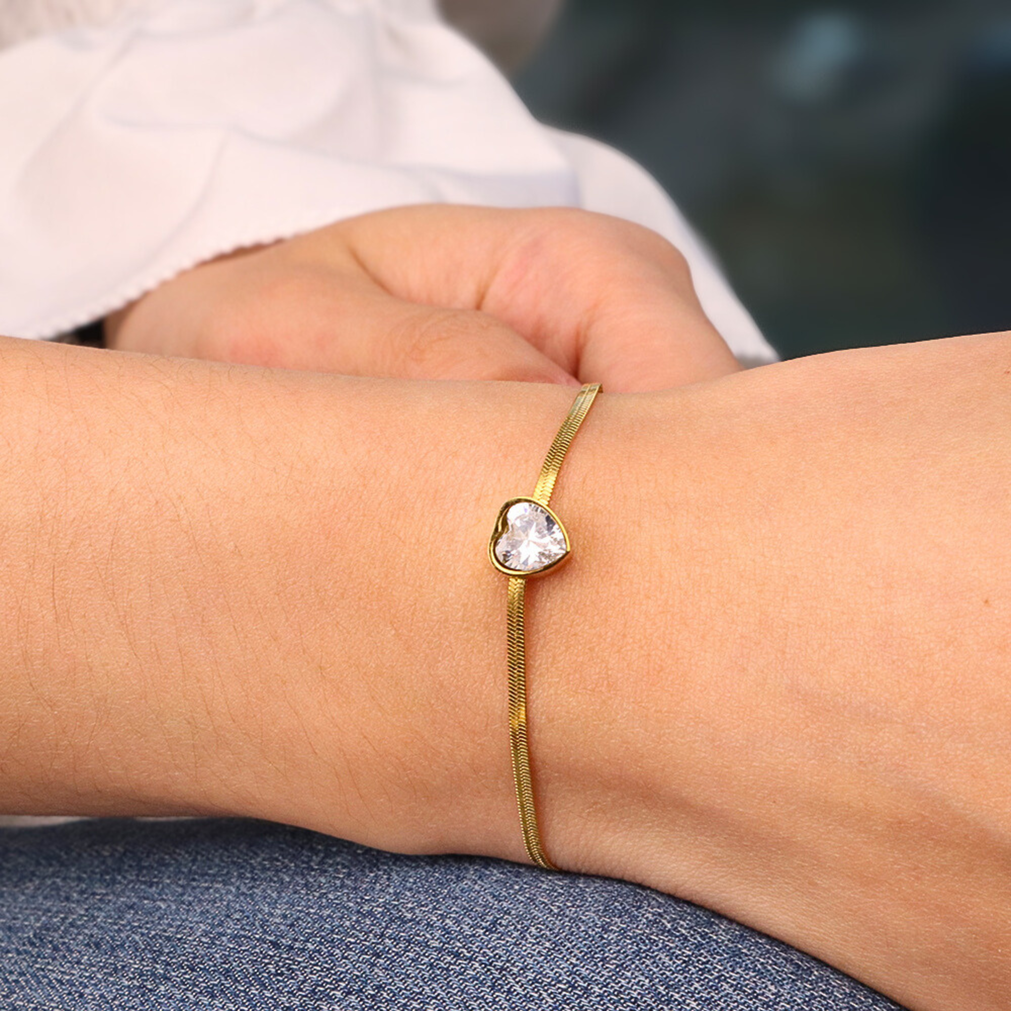 armbandje met hart goud