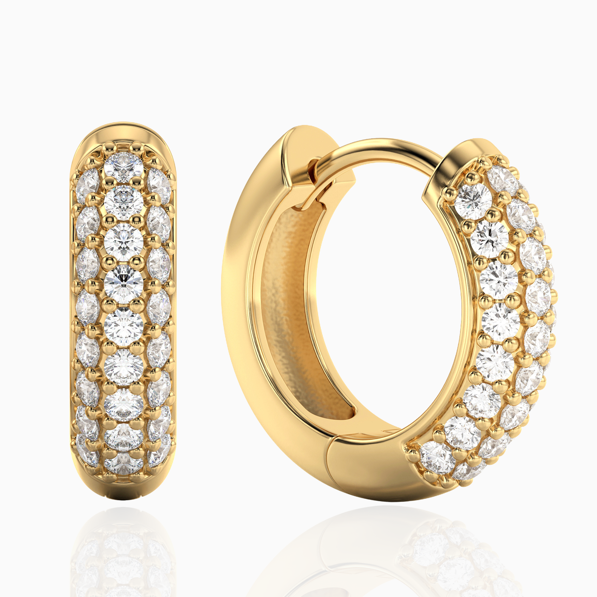 gouden klapcreolen met steentjes