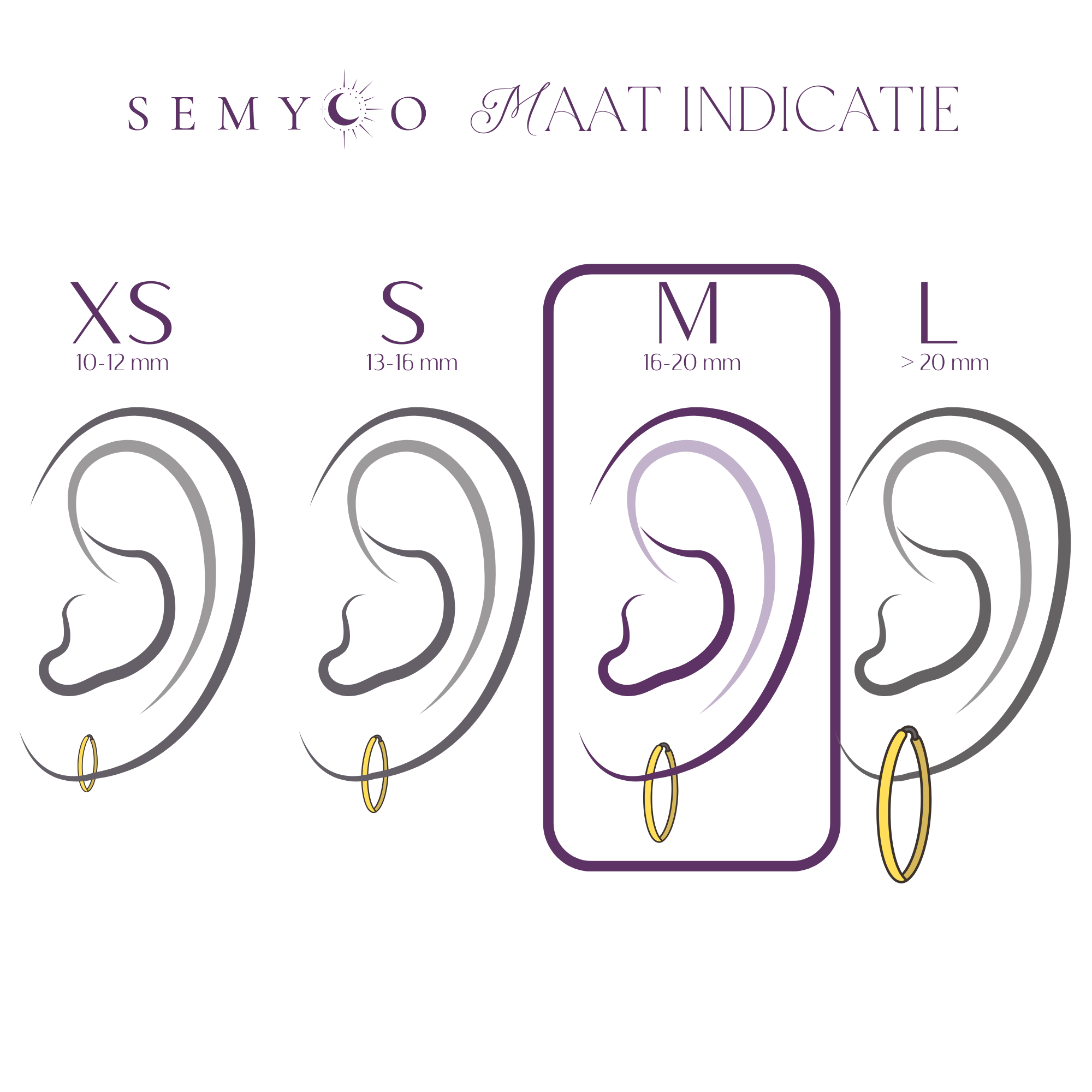 goudkleurige oorringen 17 mm medium