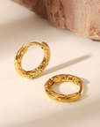 gold plated hammered hoops