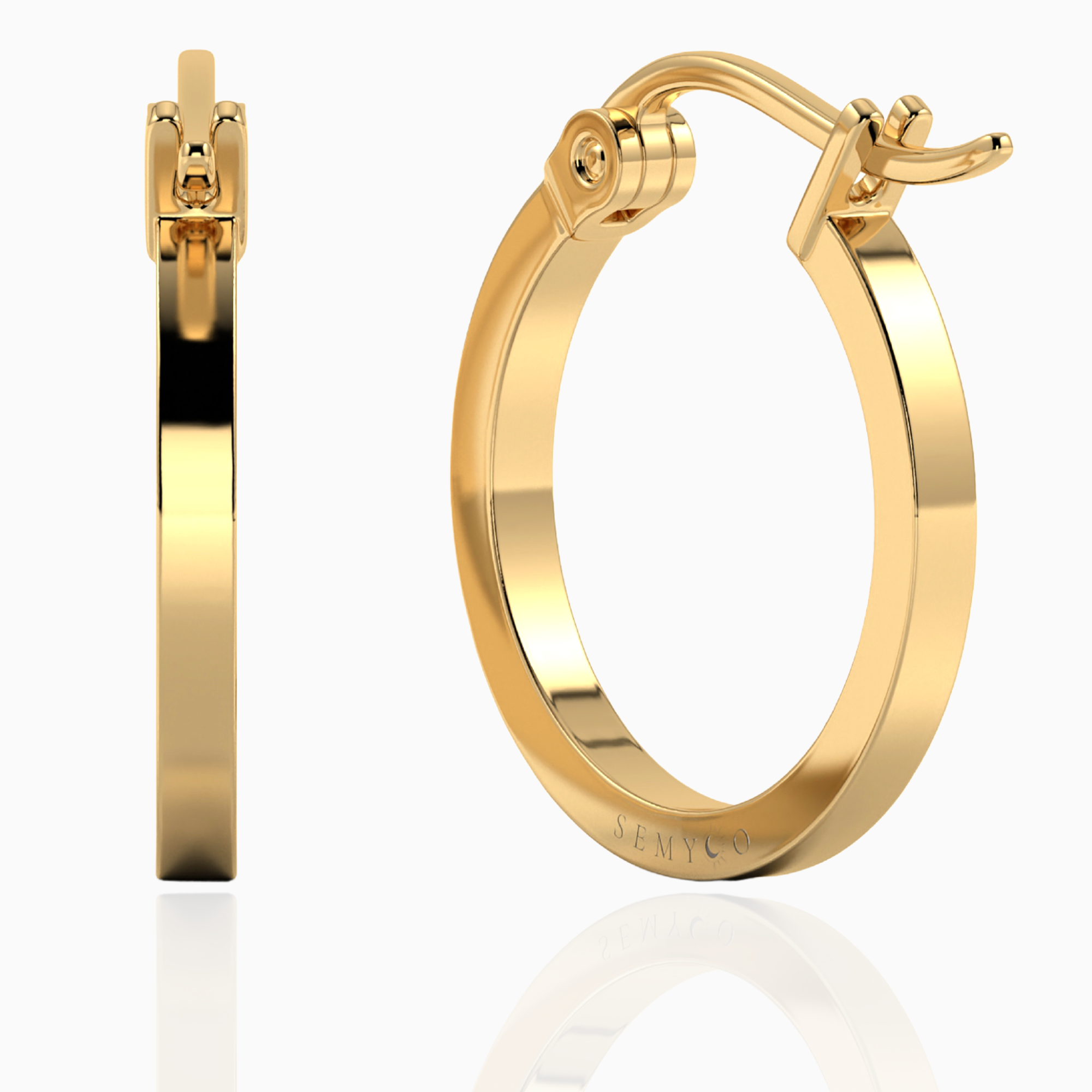 gouden oorringen 18 mm