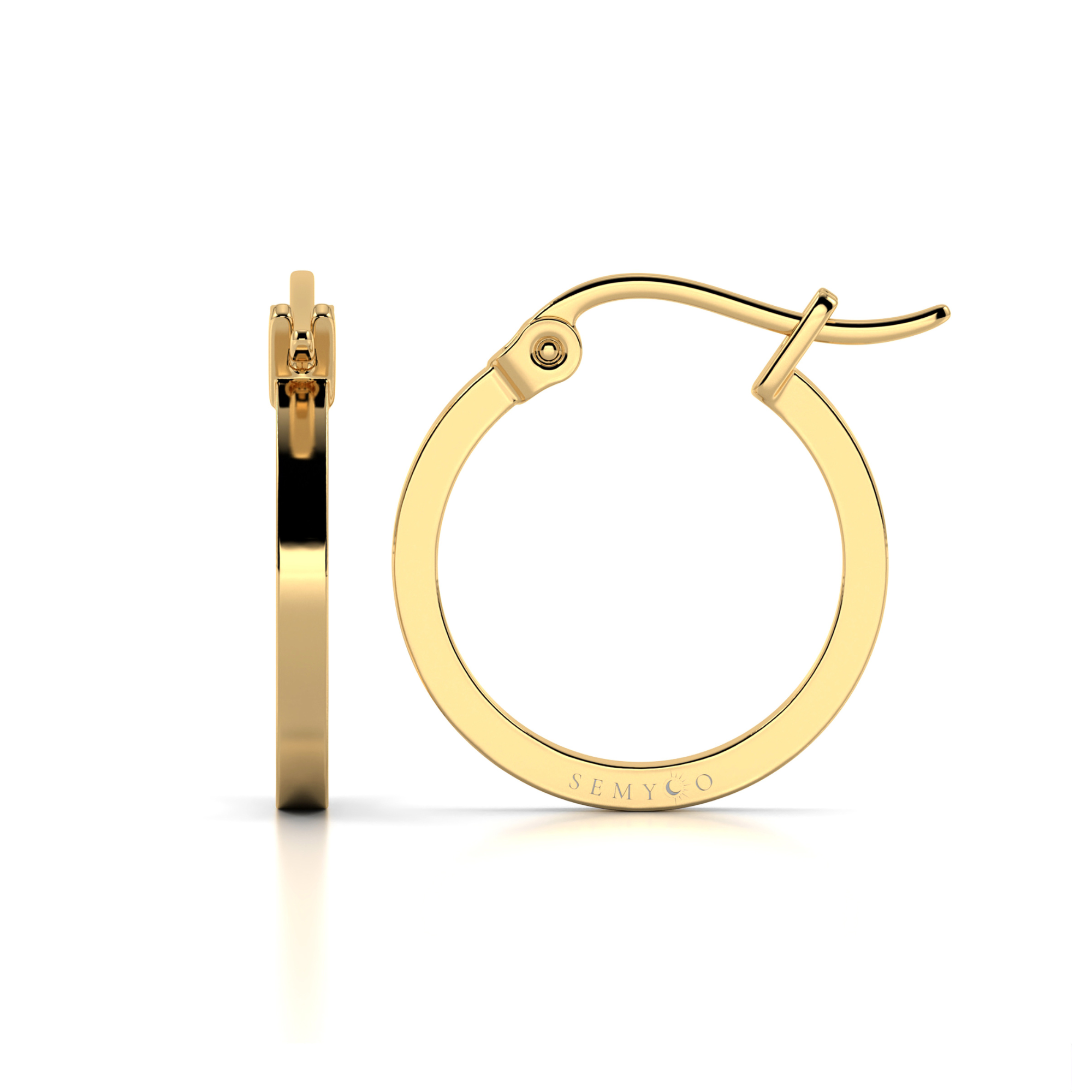 minimalistische gouden oorringen 18 mm