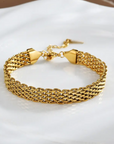 gouden armband platte schakel