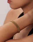 goudkleurige schakel armband vrouw