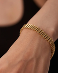 grote grove schakels gouden armband