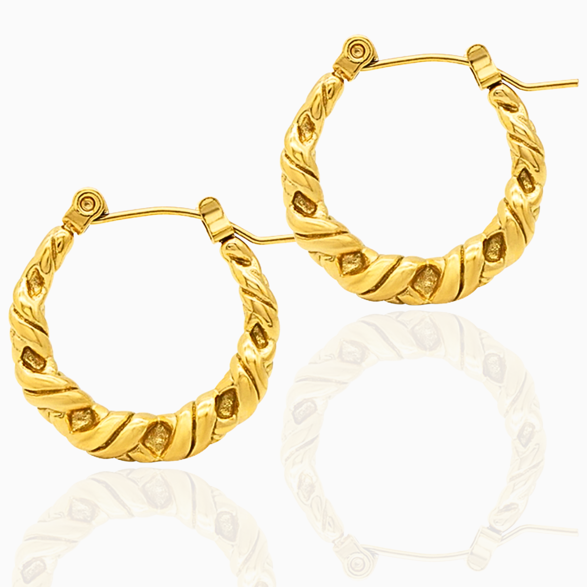 gouden gedraaide oorbellen