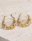 organic shaped earrings gold