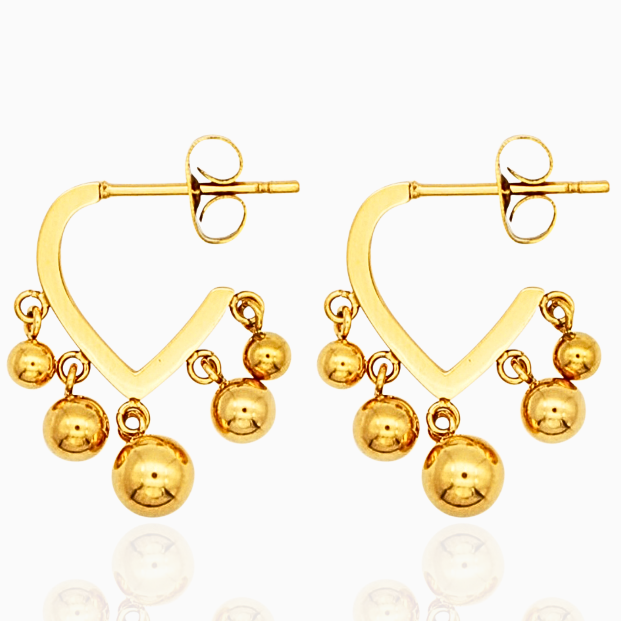 gouden hartjes oorbellen