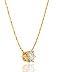 goudkleurige ketting dames met klein steentje