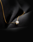 dunne ketting met steentje goud