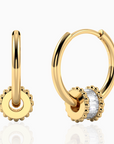 gouden oorbellen ring met hanger