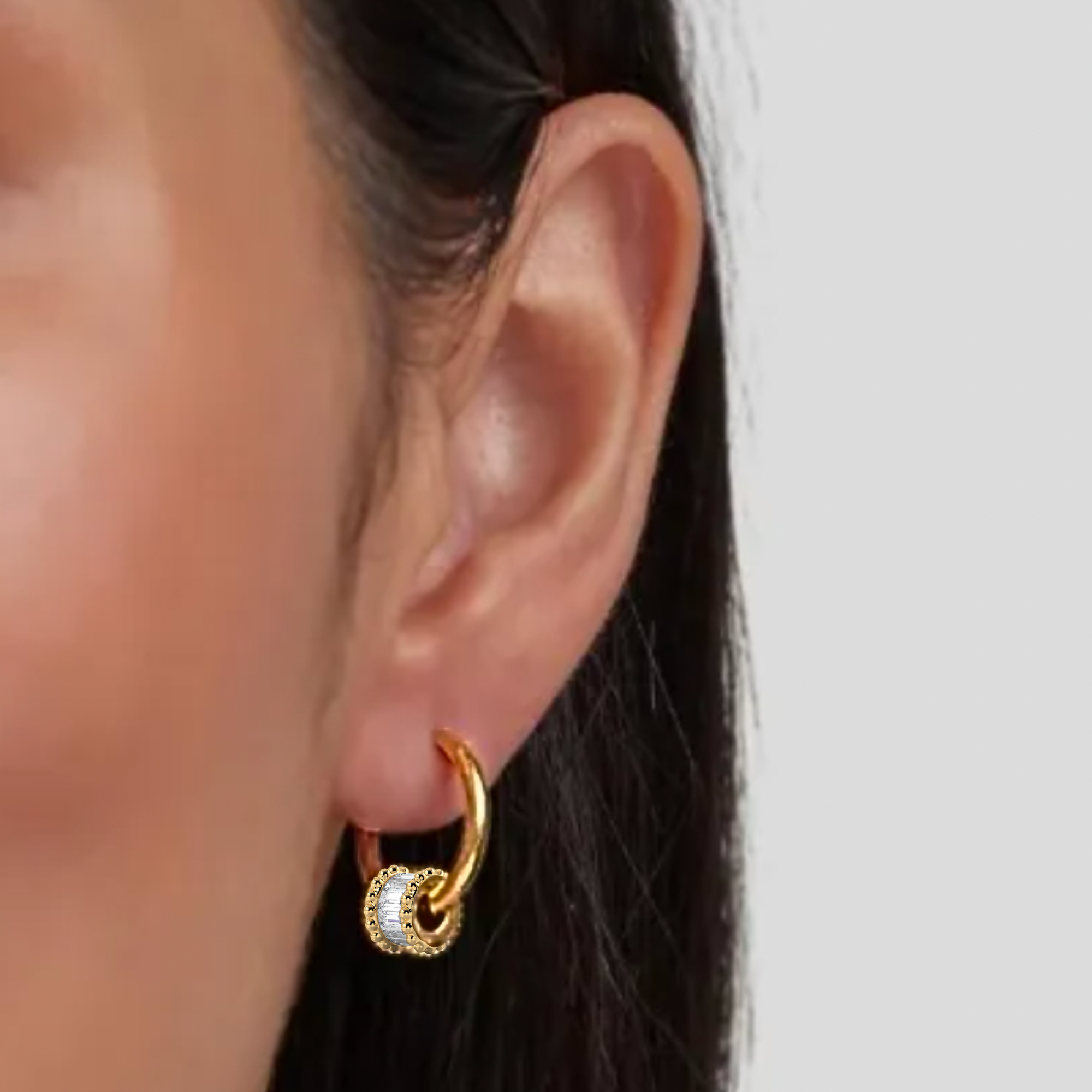 hang oorbellen met steen