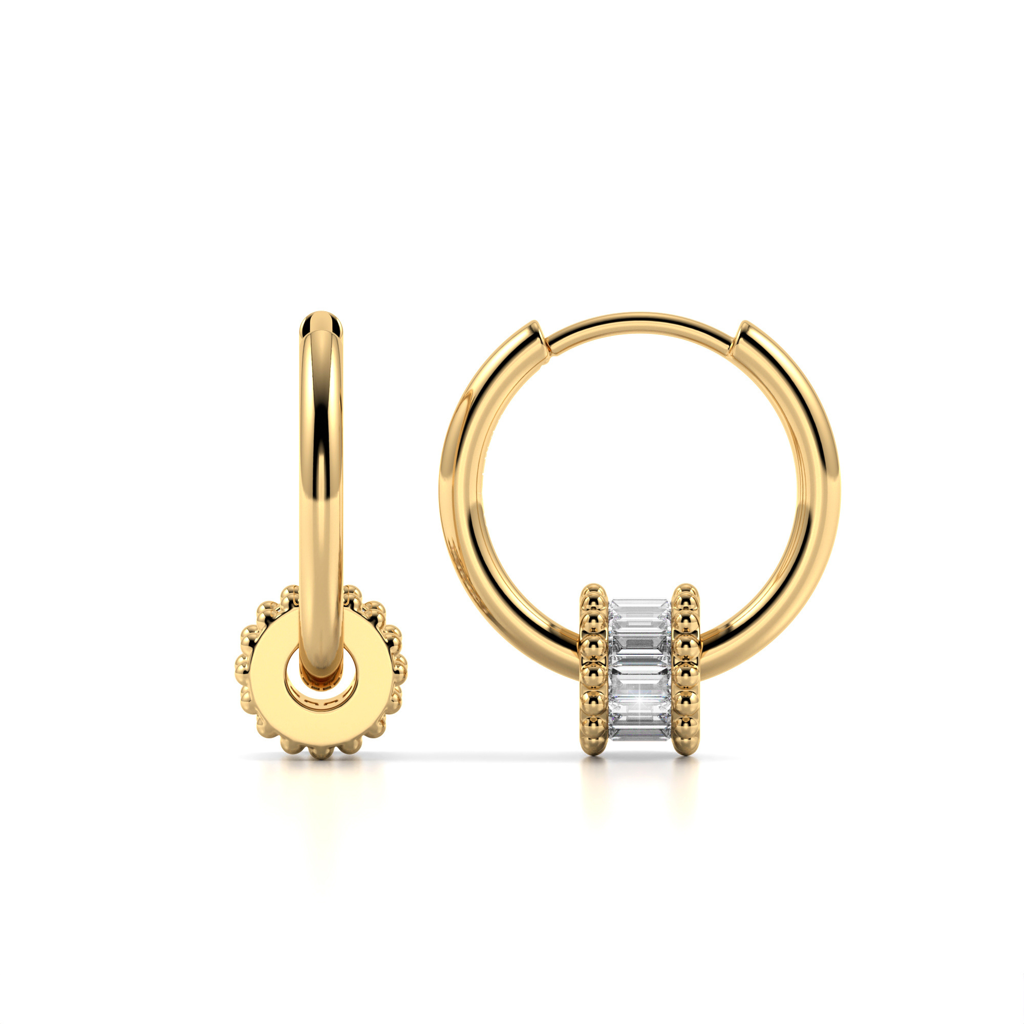 oorringen met hanger goudkleurig