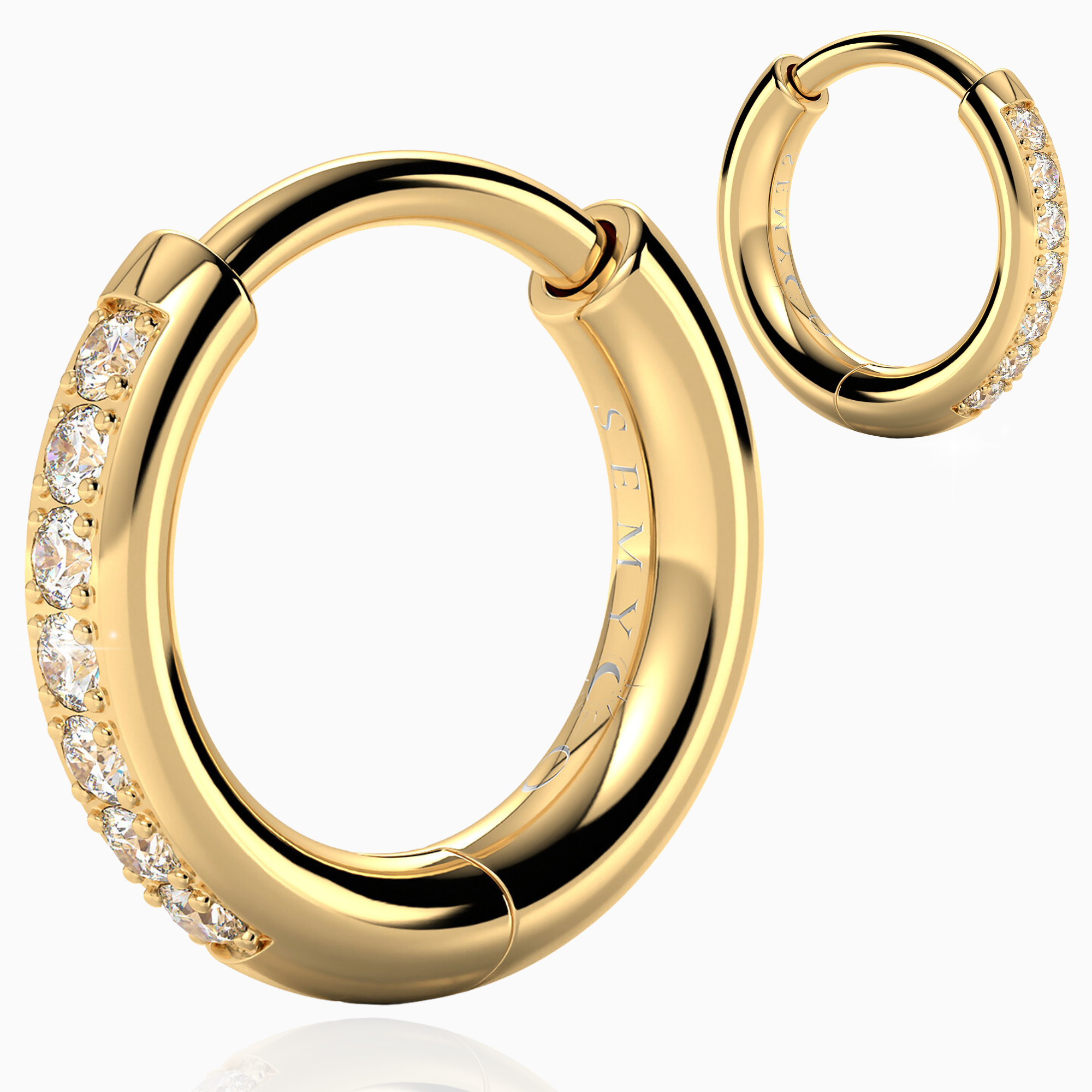 gouden oorringen met steentjes