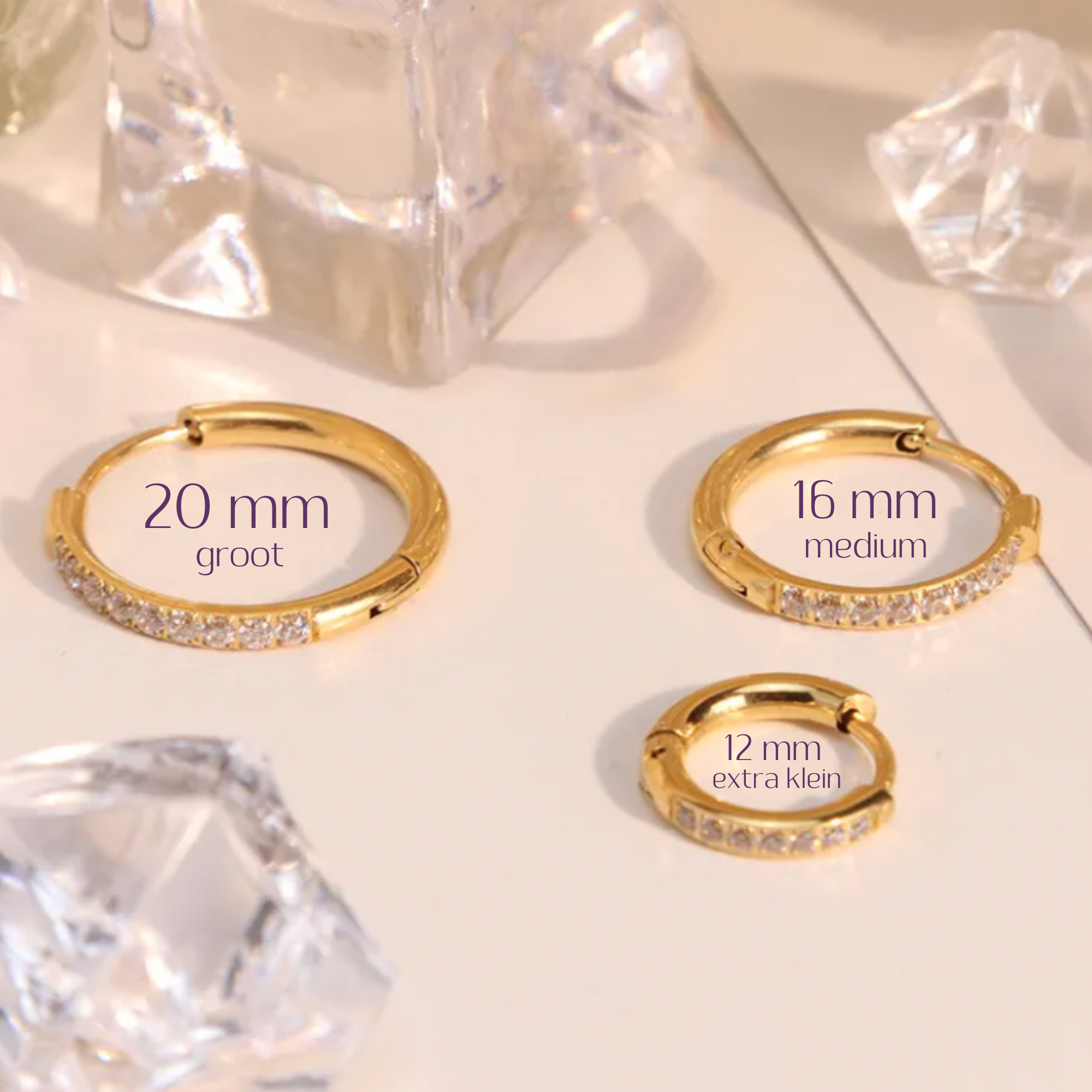 16 mm oorbellen goud ringen