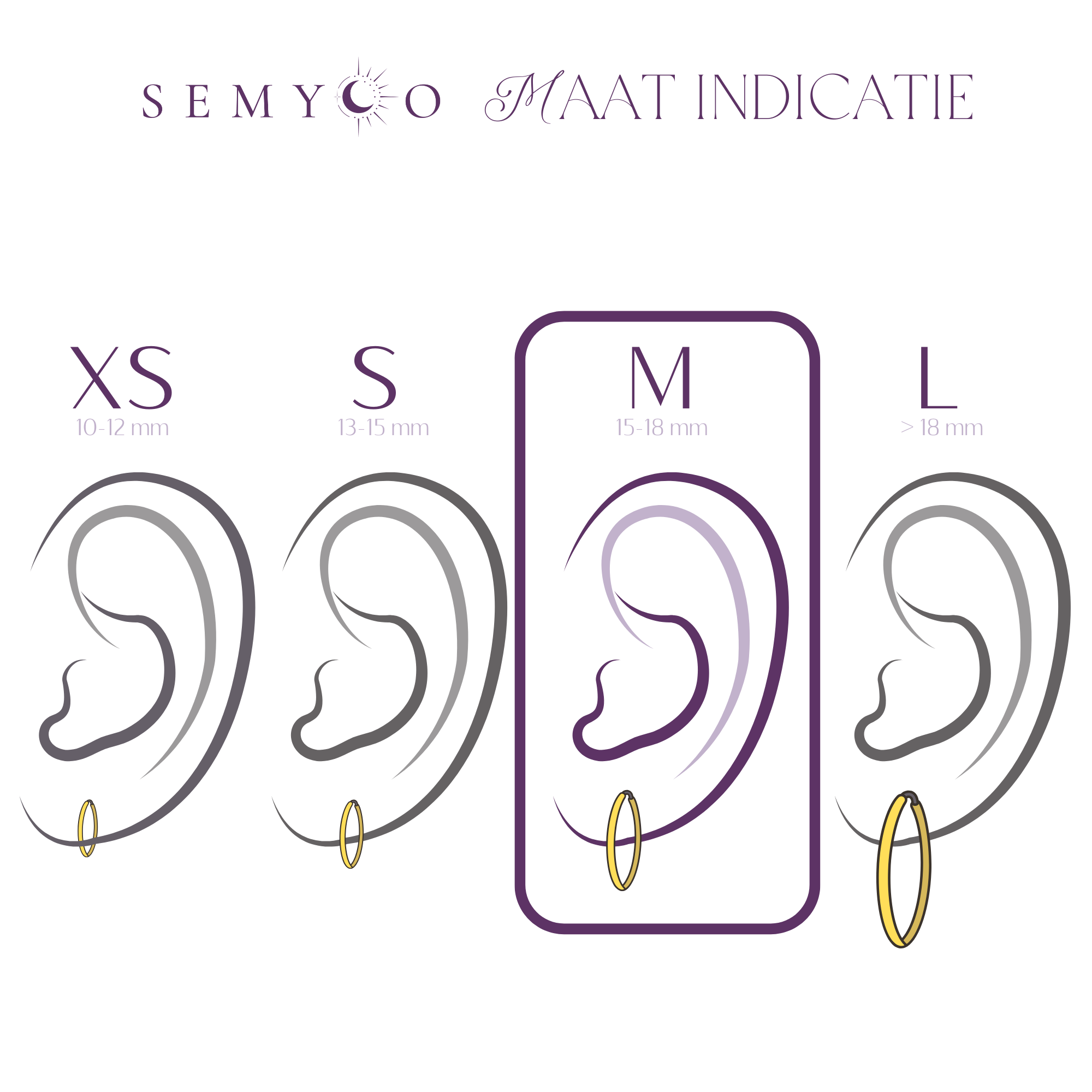 gouden oorringen gedraaid 17 mm