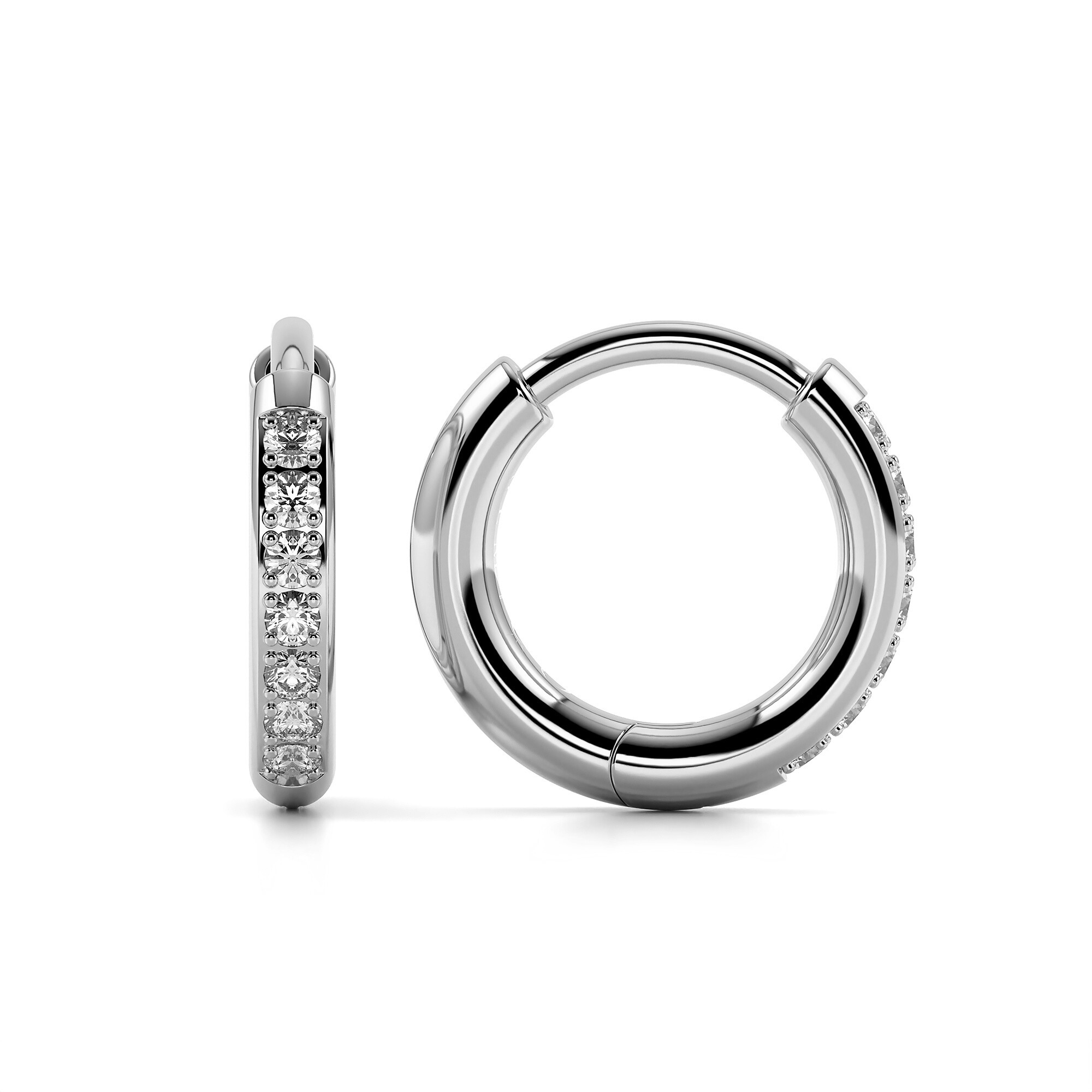 zilveren creolen met steentjes 12 mm