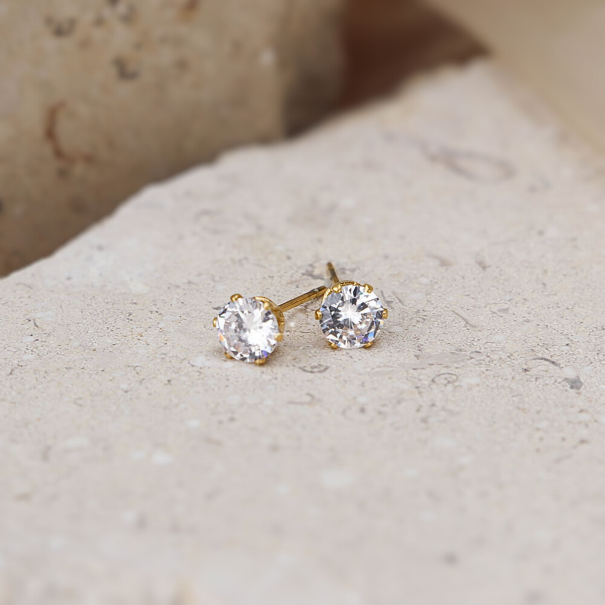 zirkonia oorknopjes goud