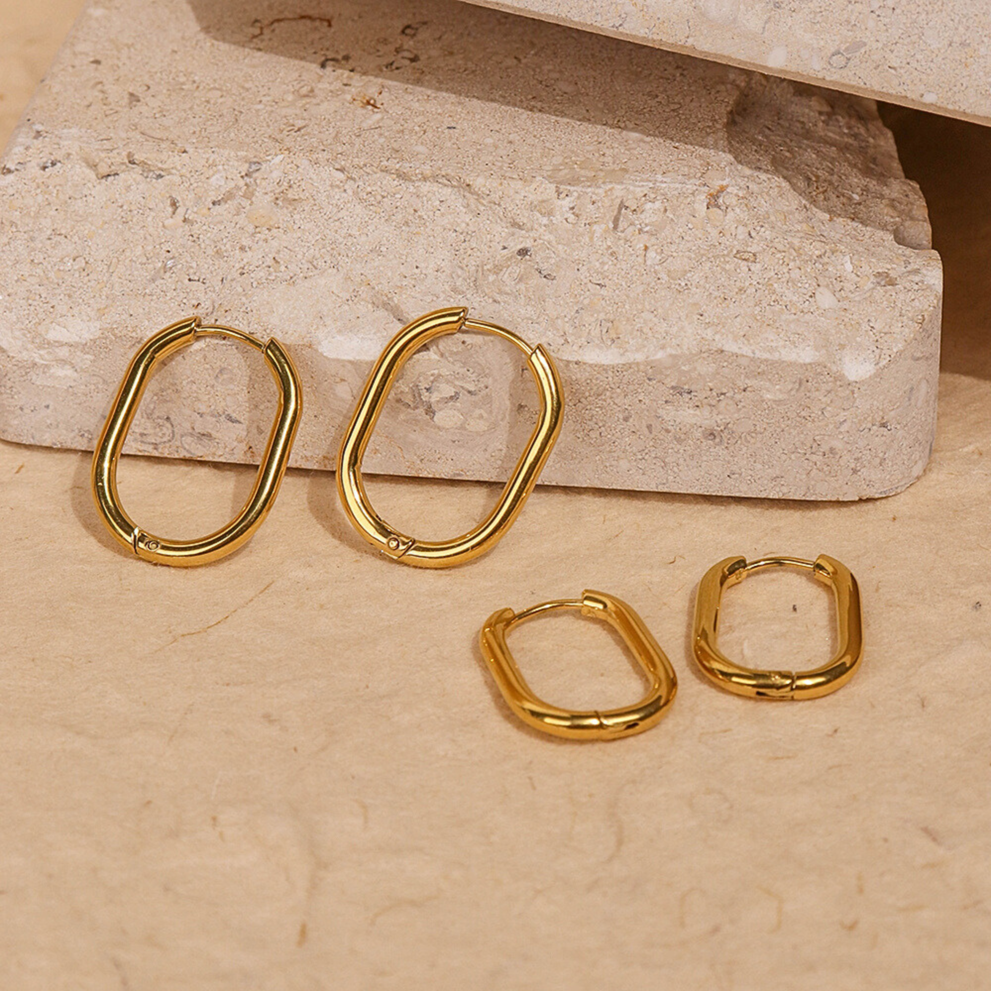 rechthoekige oorringen goud