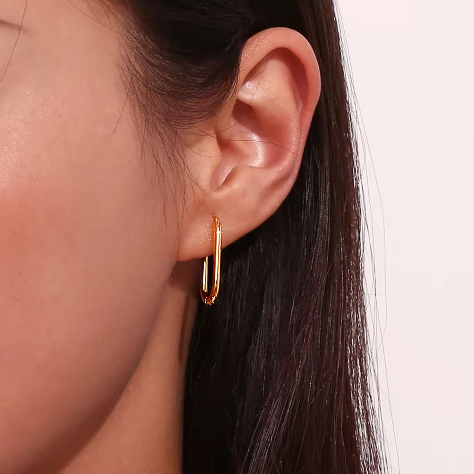 oorbellen rechthoek goud vrouw