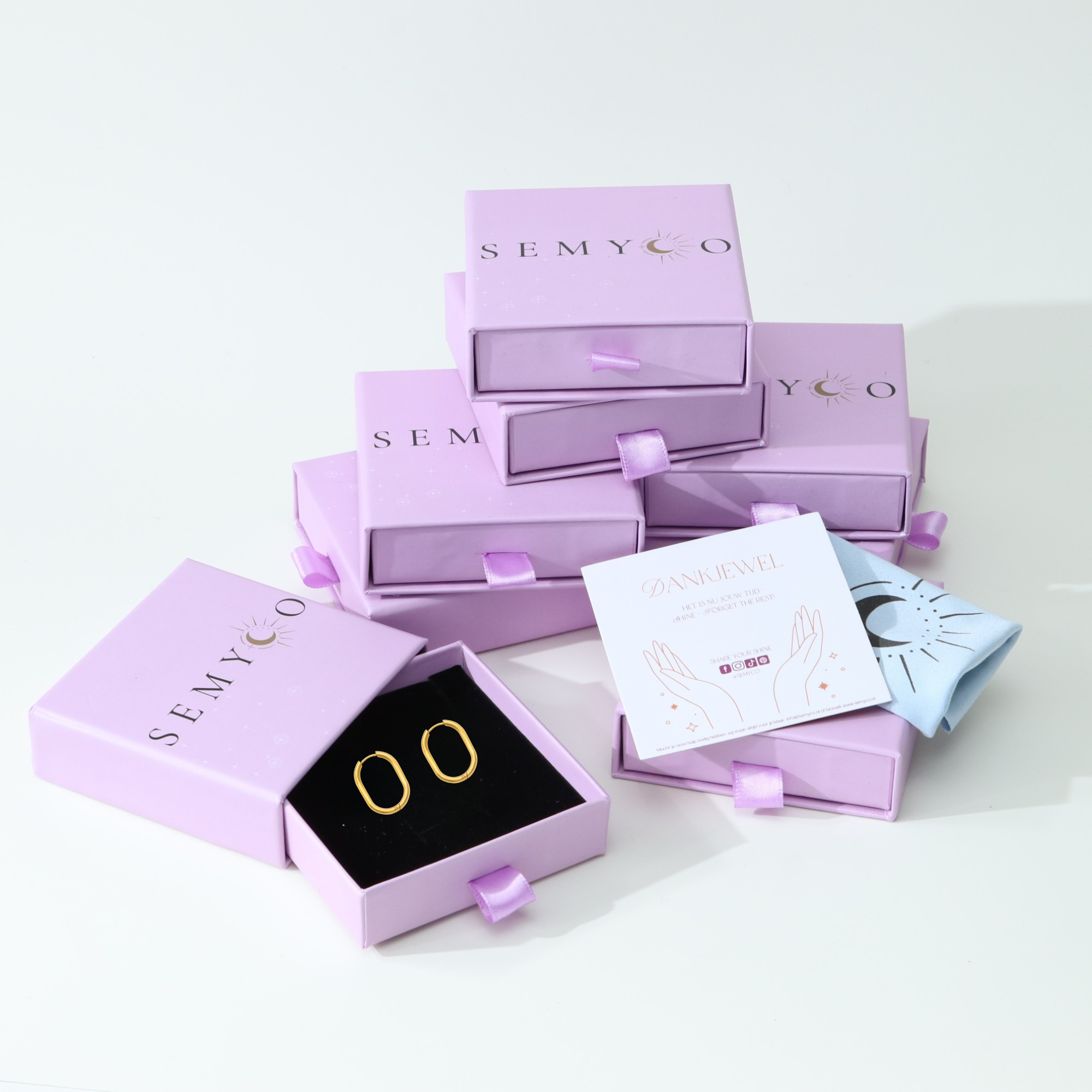 rechthoekige oorhangers in cadeau doosje voor moederdag kerst valentijnsdag