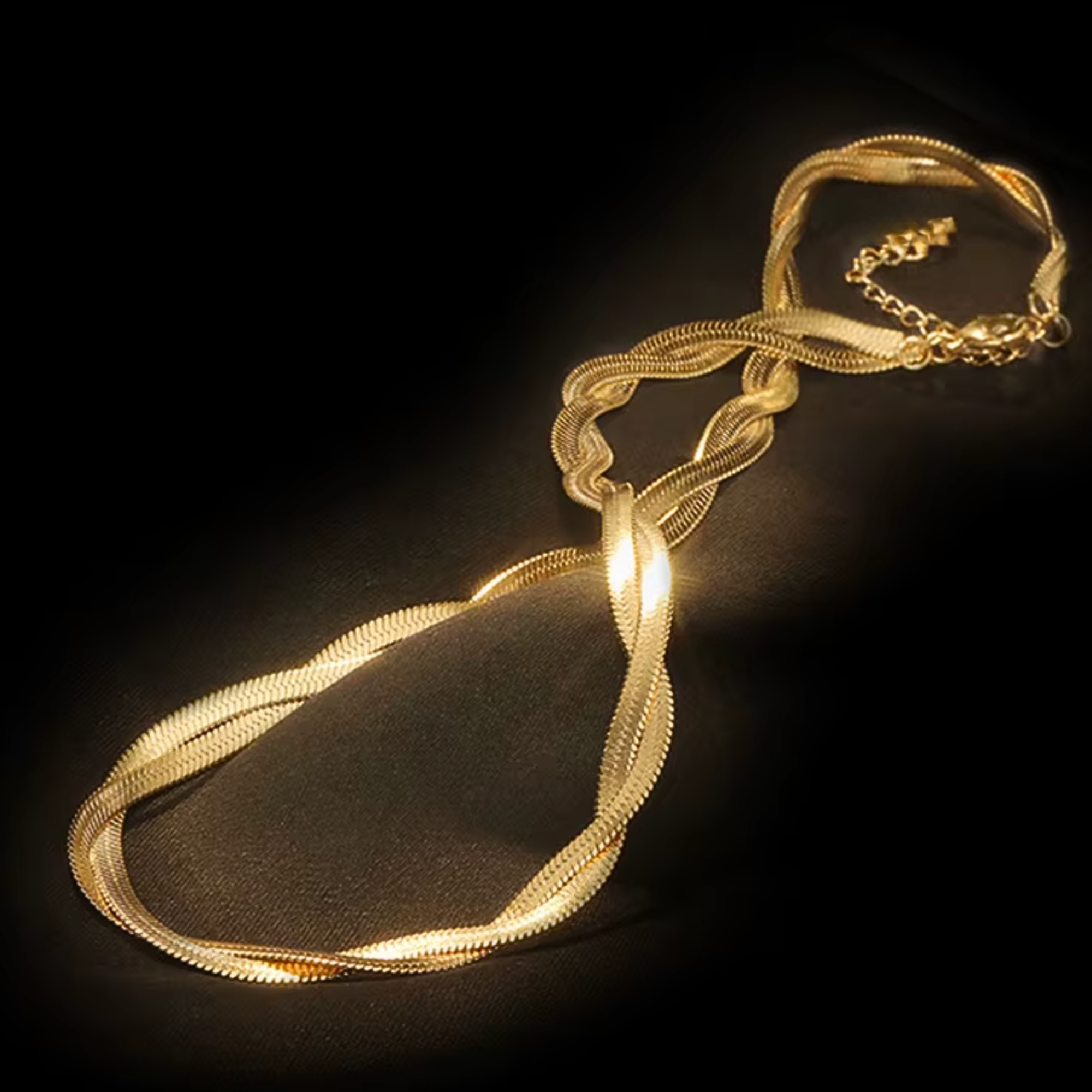 goudkleurige visgraat ketting