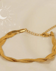 gevlochten gouden armband snake