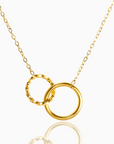 2 cirkels in elkaar ketting goud
