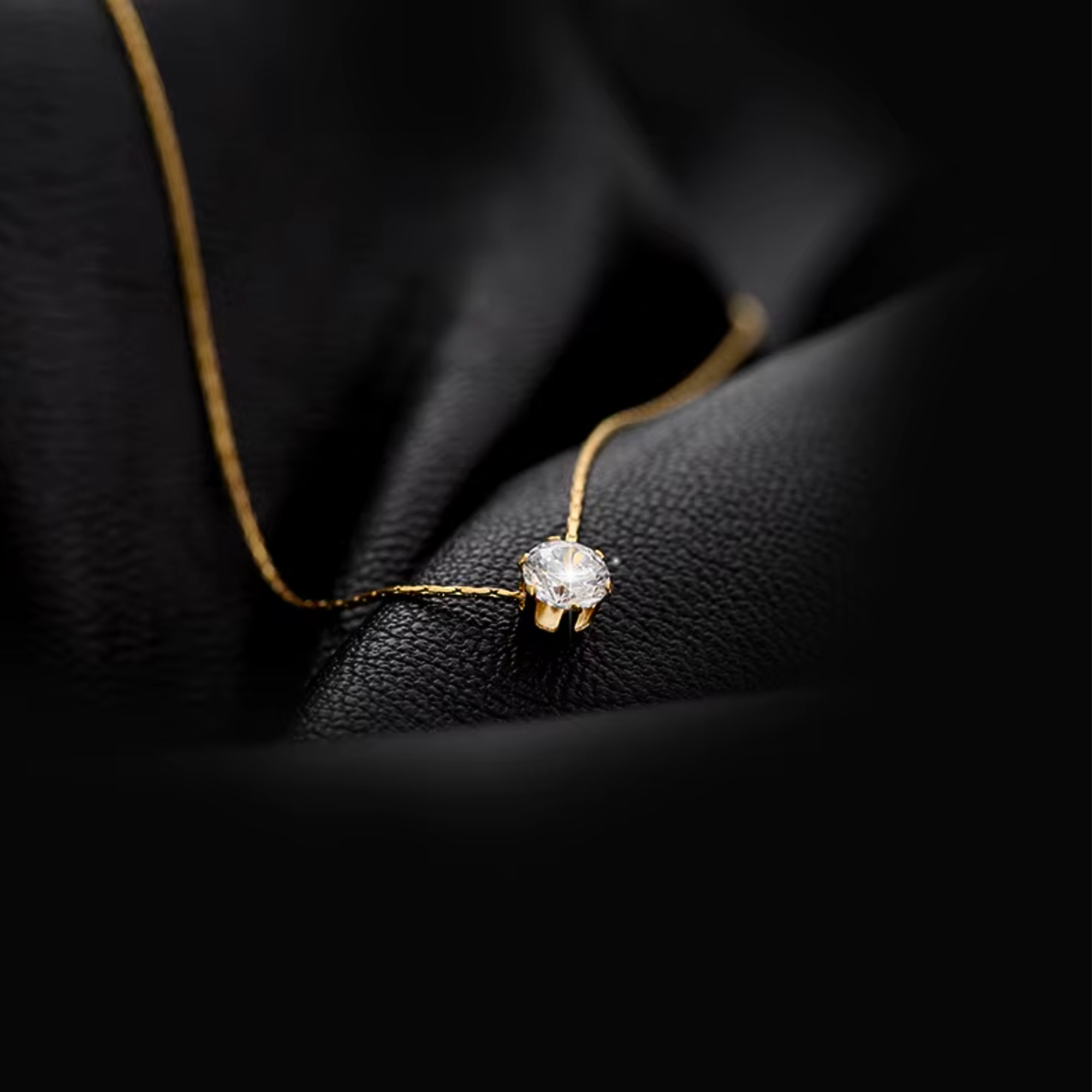 dunne ketting met steentje goud