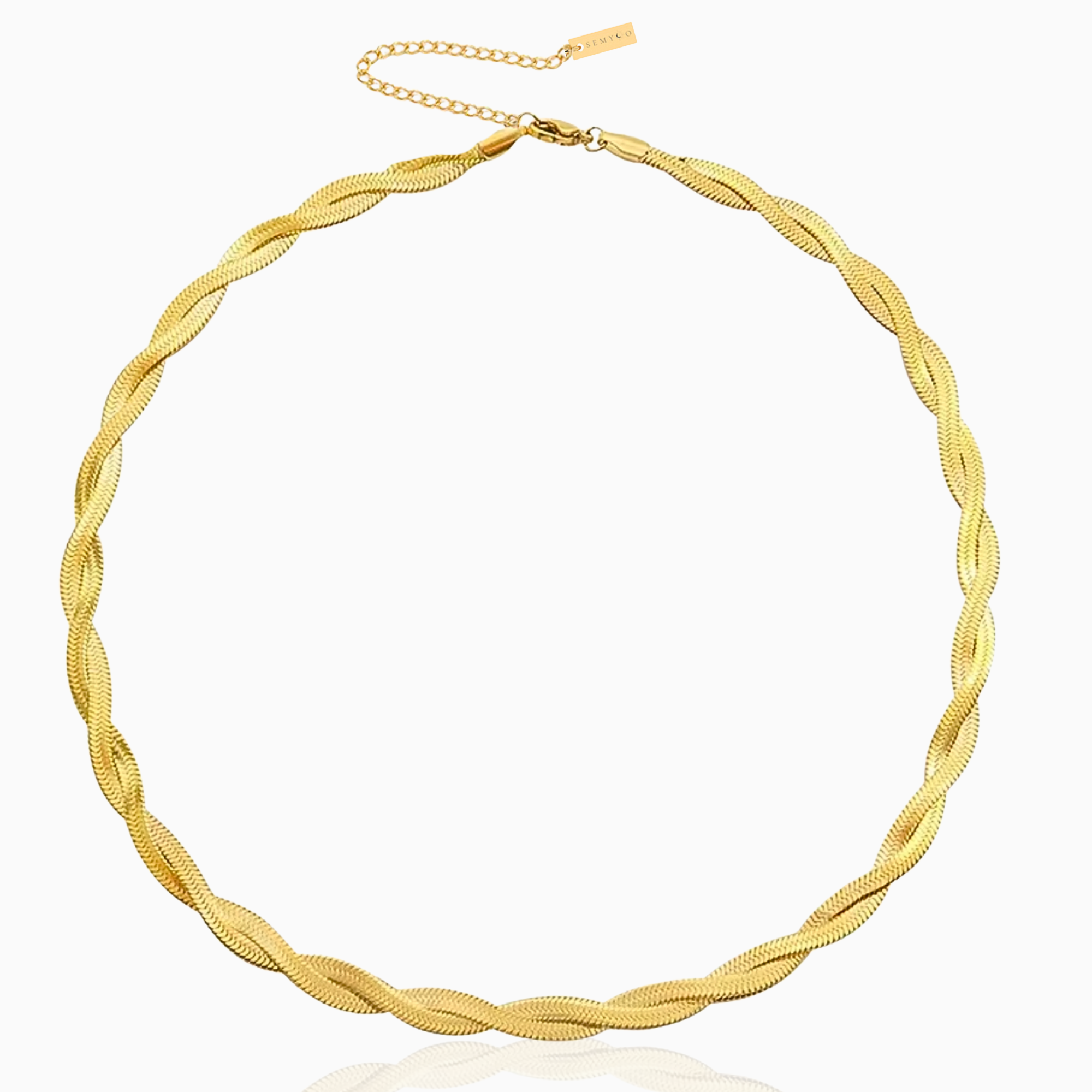 gevlochten snake ketting goud