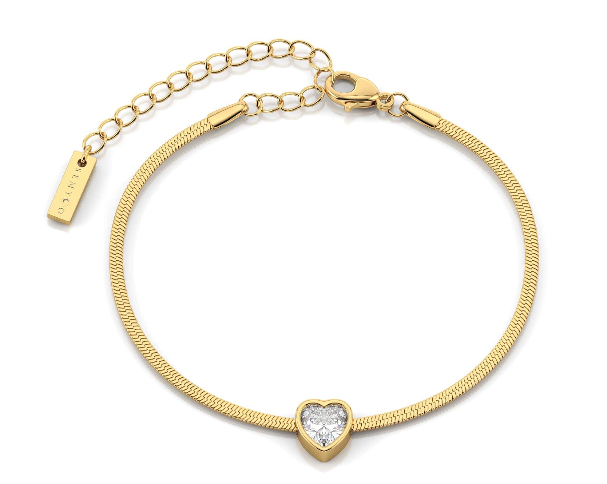 voorkant van gouden armband voor dames van merk semyco productnaam bella