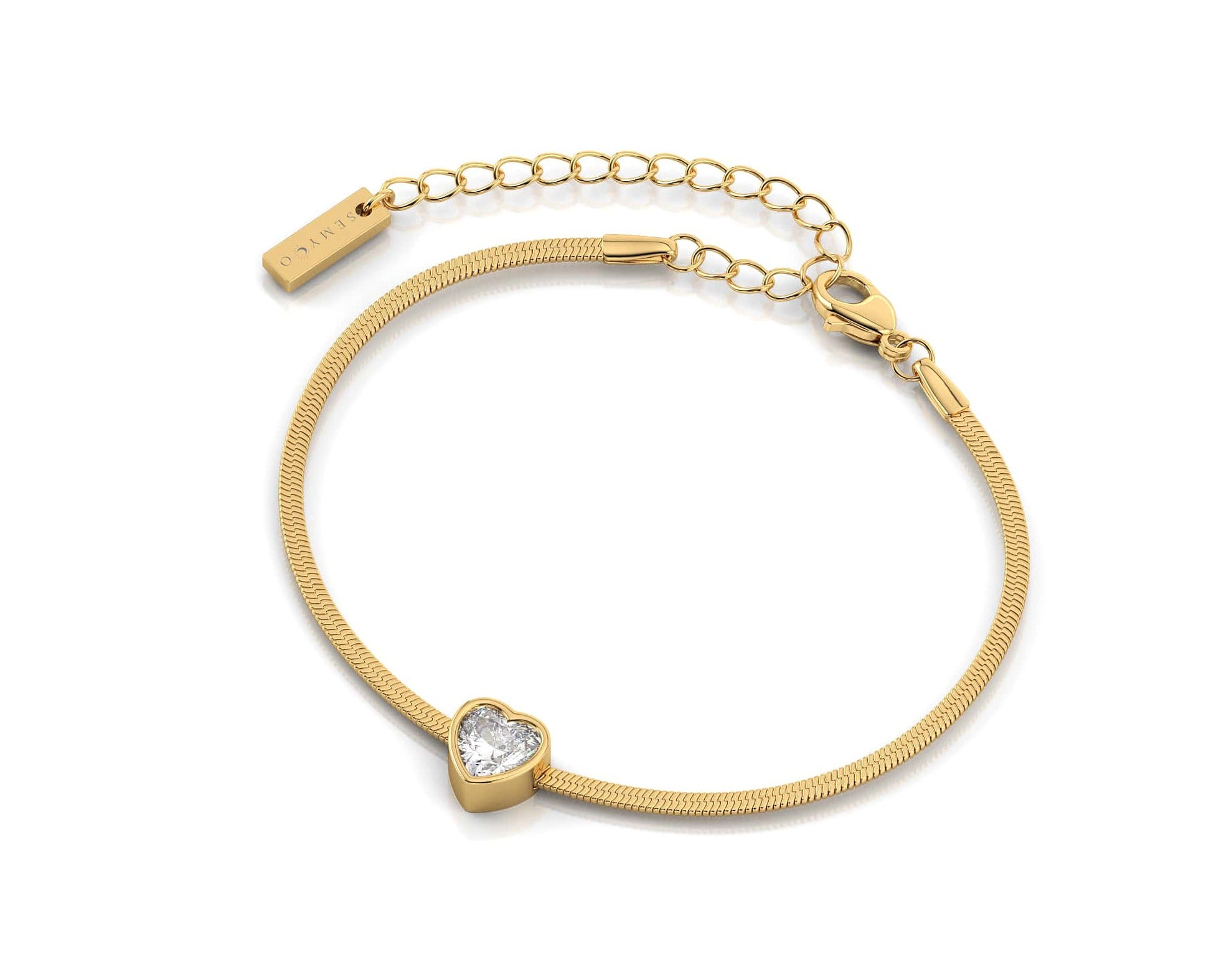 zijkant van gouden armband voor dames van merk semyco productnaam bella